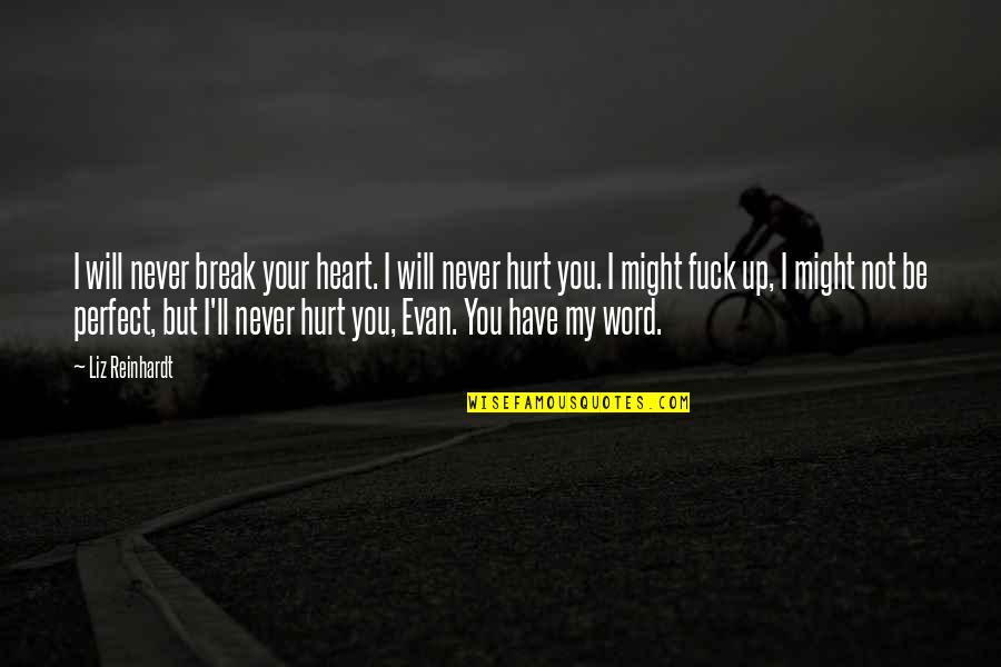 Will Not Hurt You Quotes By Liz Reinhardt: I will never break your heart. I will