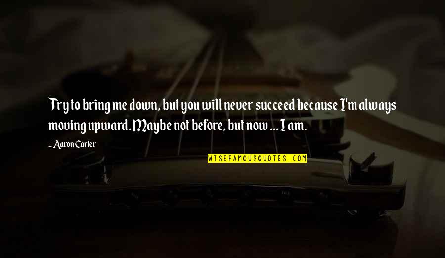 Will To Succeed Quotes By Aaron Carter: Try to bring me down, but you will