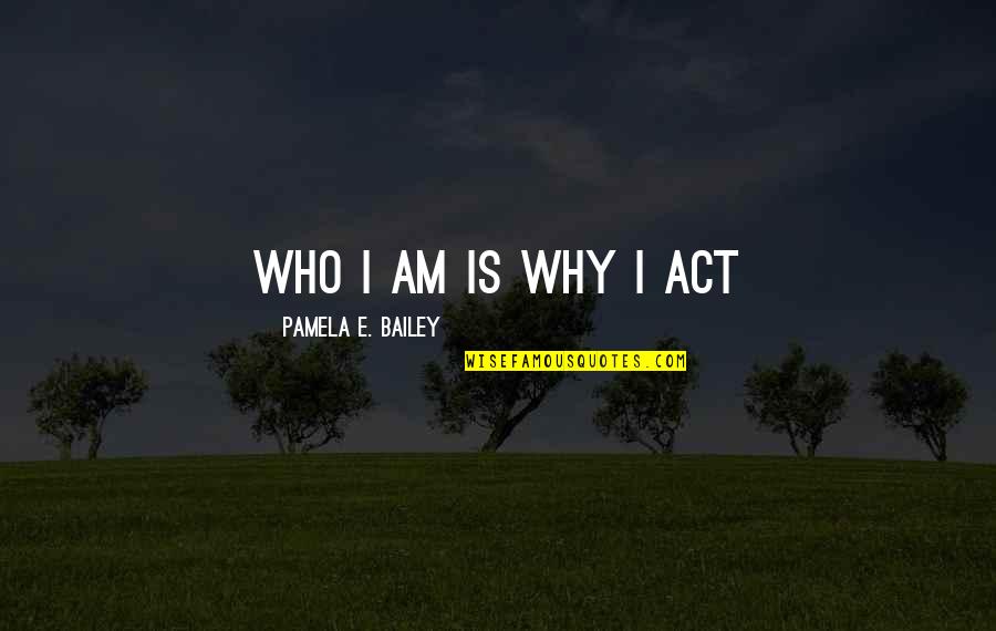 William B Hartsfield Quotes By Pamela E. Bailey: Who I am is why I act