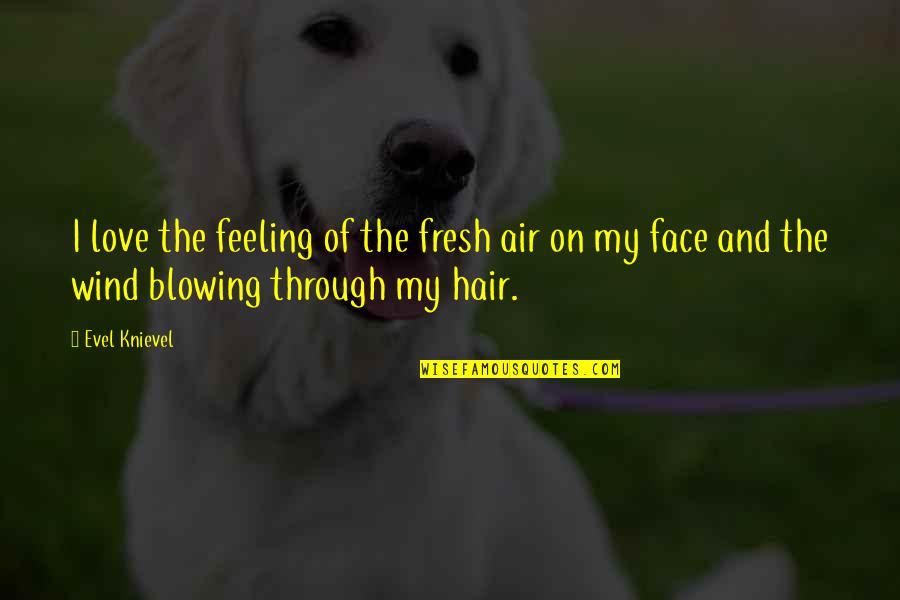 Wind Blowing Your Hair Quotes By Evel Knievel: I love the feeling of the fresh air