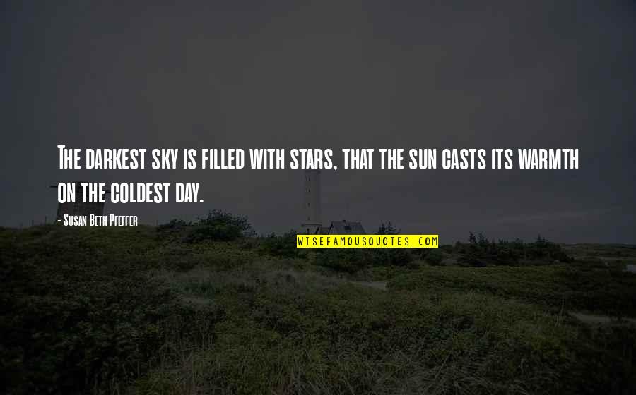 Wings To Heaven Quotes By Susan Beth Pfeffer: The darkest sky is filled with stars, that