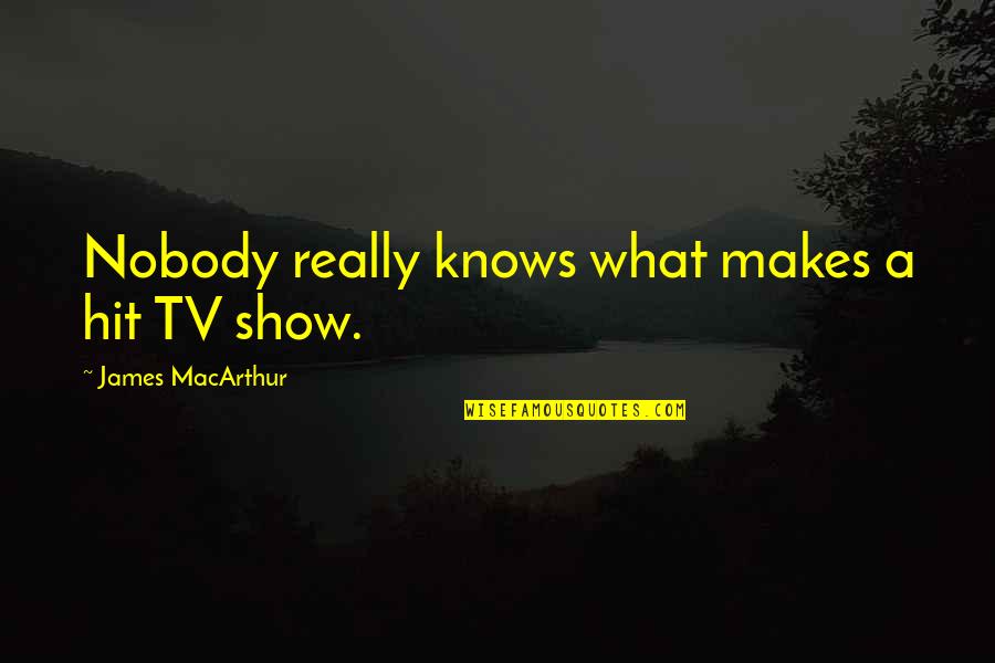 Winkhaus Usa Quotes By James MacArthur: Nobody really knows what makes a hit TV