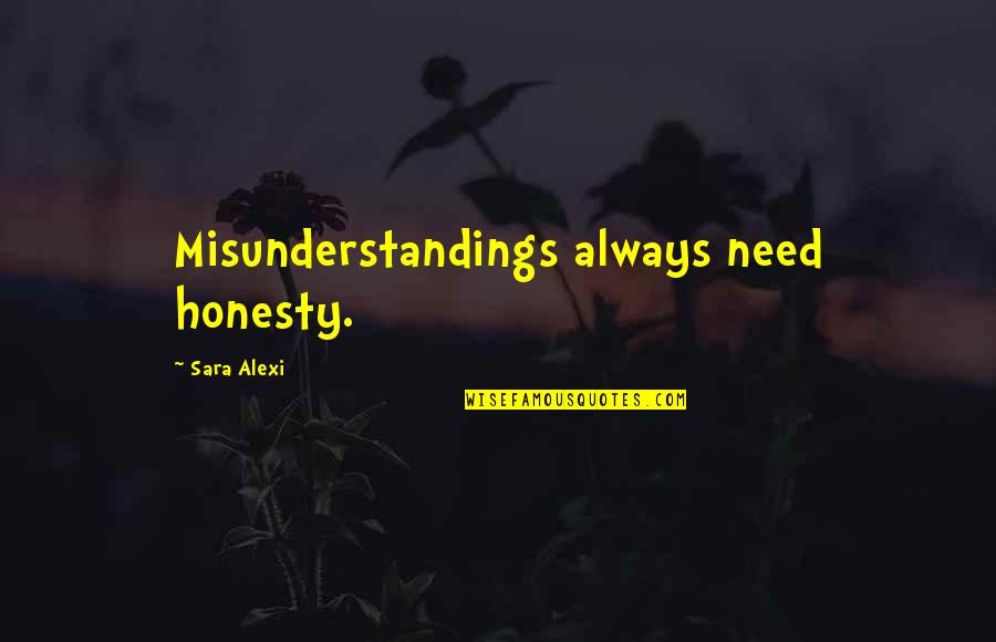 Winkings Quotes By Sara Alexi: Misunderstandings always need honesty.