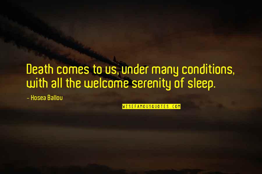 Winterfeldt Schokoladen Quotes By Hosea Ballou: Death comes to us, under many conditions, with