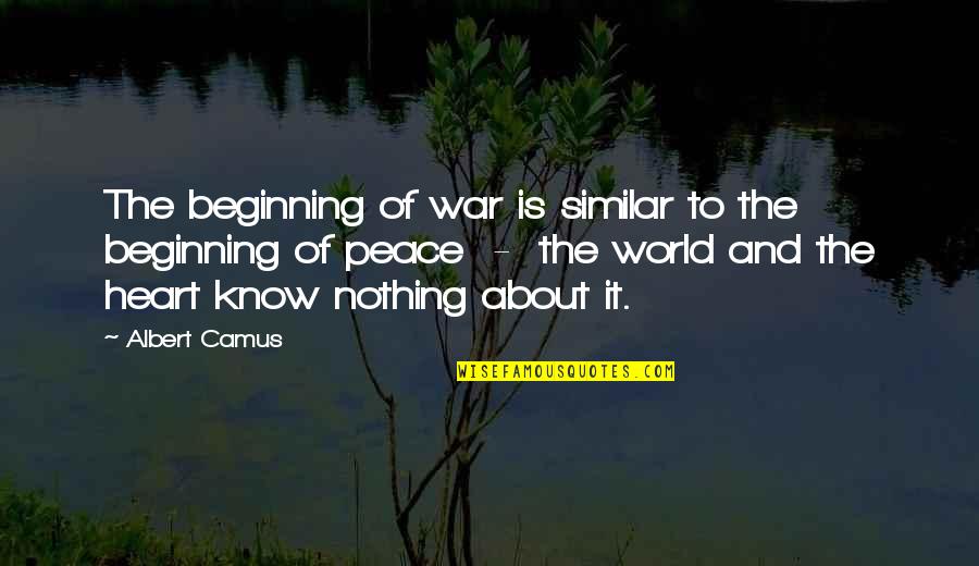 Wishing He Would Care Quotes By Albert Camus: The beginning of war is similar to the