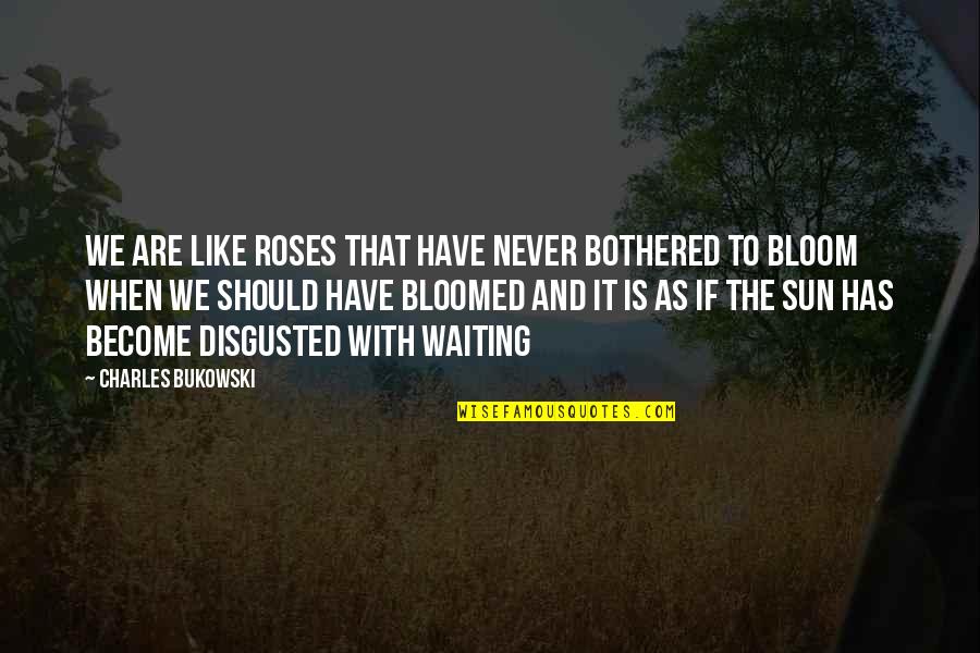 With The Sun Quotes By Charles Bukowski: We are like roses that have never bothered