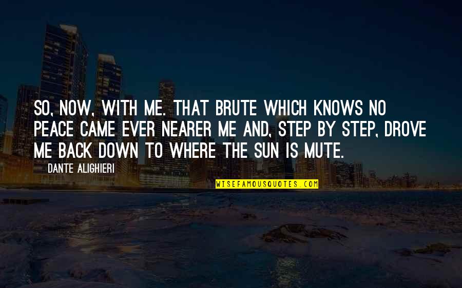 With The Sun Quotes By Dante Alighieri: So, now, with me. That brute which knows