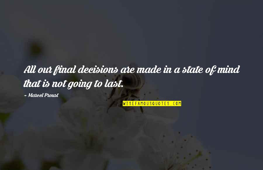 Wolnitzek Quotes By Marcel Proust: All our final decisions are made in a