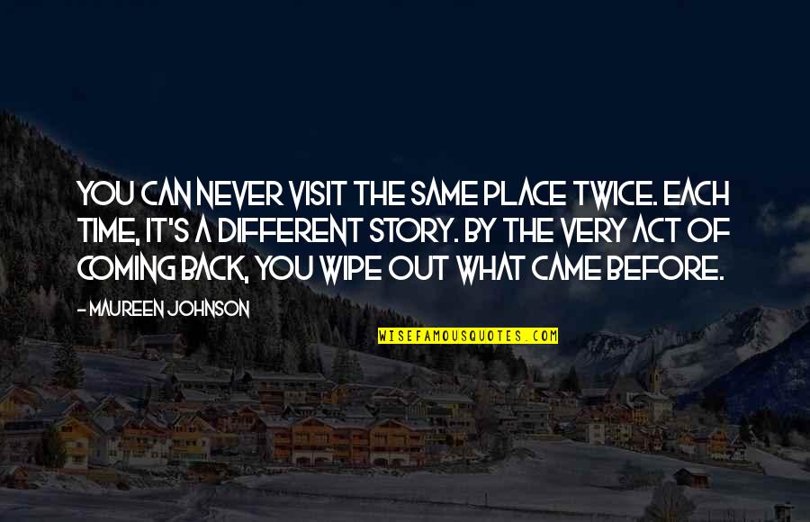 Woman Has 44 Quotes By Maureen Johnson: You can never visit the same place twice.