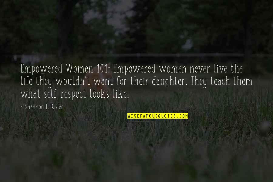 Women Self Confidence Quotes By Shannon L. Alder: Empowered Women 101: Empowered women never live the