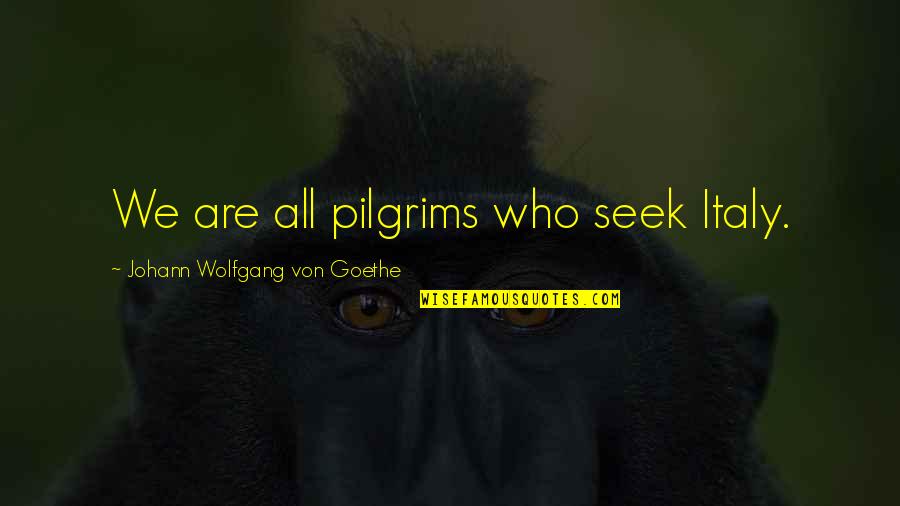 Womens Purses Quotes By Johann Wolfgang Von Goethe: We are all pilgrims who seek Italy.