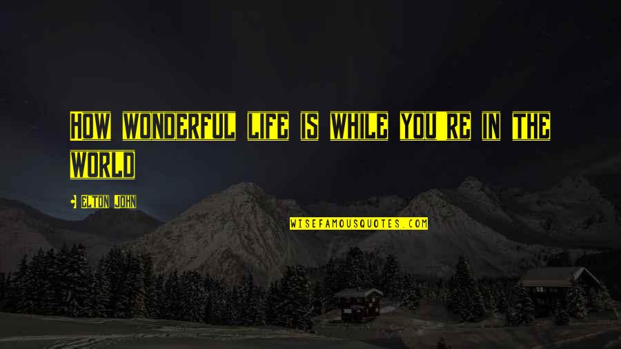 Wonderful Friendship Quotes By Elton John: How wonderful life is while you're in the