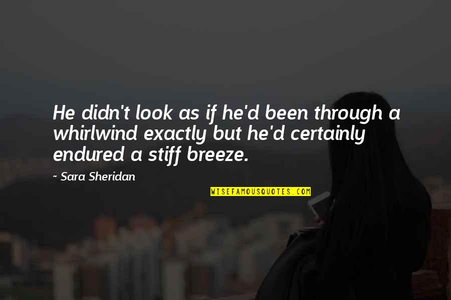 Woodlawns Quotes By Sara Sheridan: He didn't look as if he'd been through