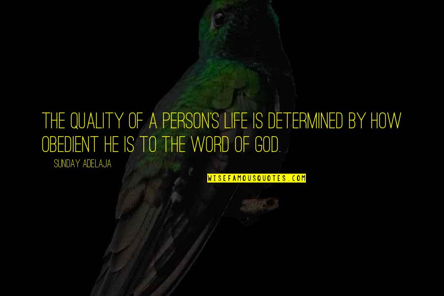 Word Of God Quotes By Sunday Adelaja: The quality of a person's life is determined