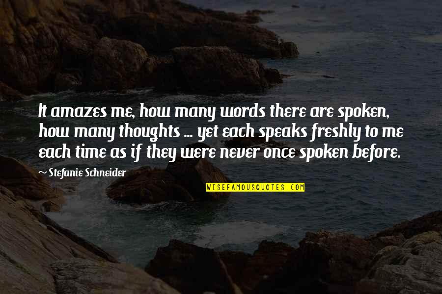 Words Never Spoken Quotes By Stefanie Schneider: It amazes me, how many words there are