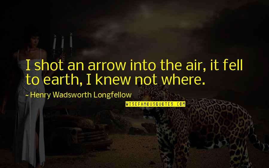 Work Being Family Quotes By Henry Wadsworth Longfellow: I shot an arrow into the air, it