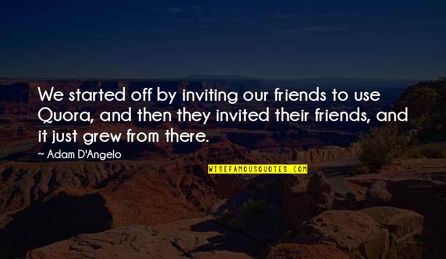 Work Huddle Quotes By Adam D'Angelo: We started off by inviting our friends to