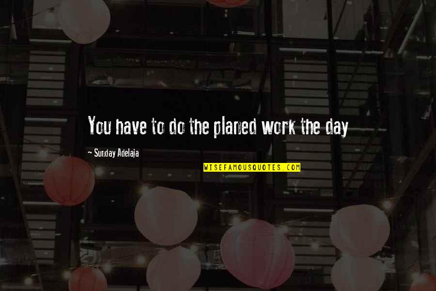 Work Your Plan Quotes By Sunday Adelaja: You have to do the planed work the