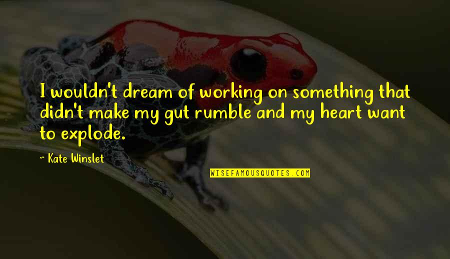 Working For A Dream Quotes By Kate Winslet: I wouldn't dream of working on something that