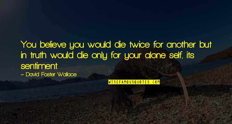 Workplace Camaraderie Quotes By David Foster Wallace: You believe you would die twice for another