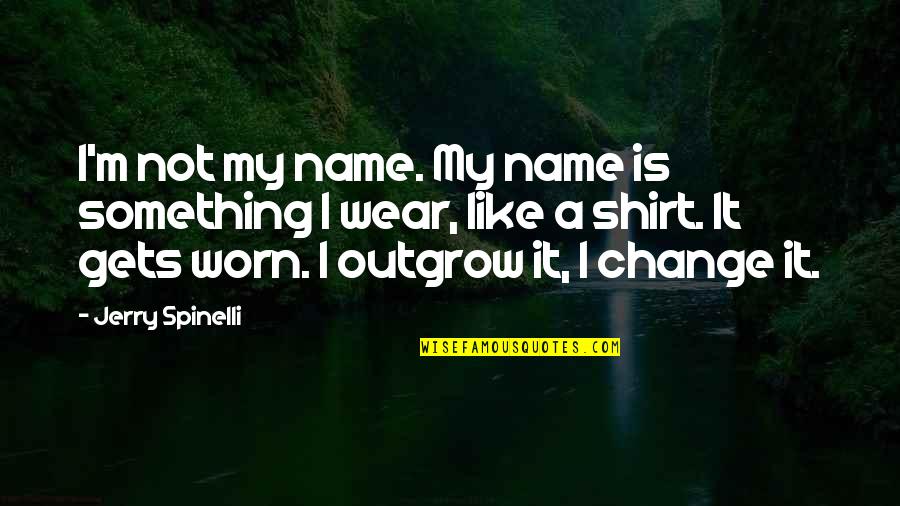 Worn Off Quotes By Jerry Spinelli: I'm not my name. My name is something