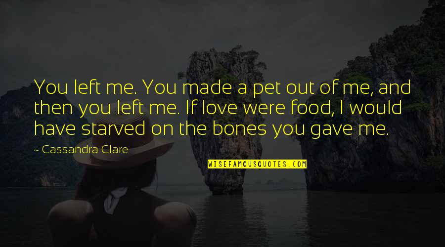 Would Pet Quotes By Cassandra Clare: You left me. You made a pet out