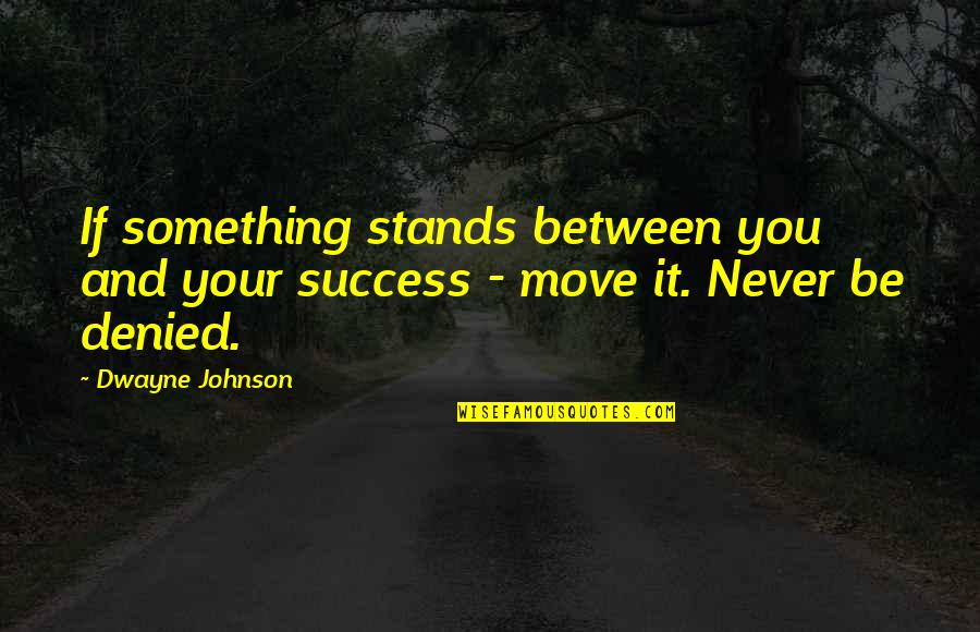 Wouldpersuade Quotes By Dwayne Johnson: If something stands between you and your success