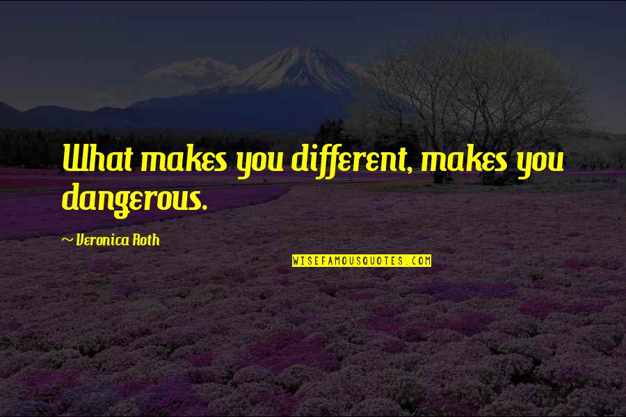 Wouter Verkerk Quotes By Veronica Roth: What makes you different, makes you dangerous.