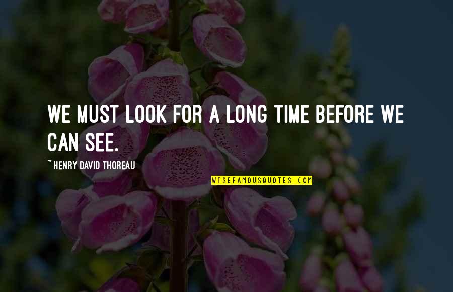 Writers Theater Quotes By Henry David Thoreau: We must look for a long time before