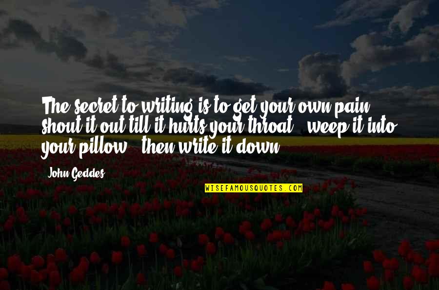 Writing Down Quotes By John Geddes: The secret to writing is to get your