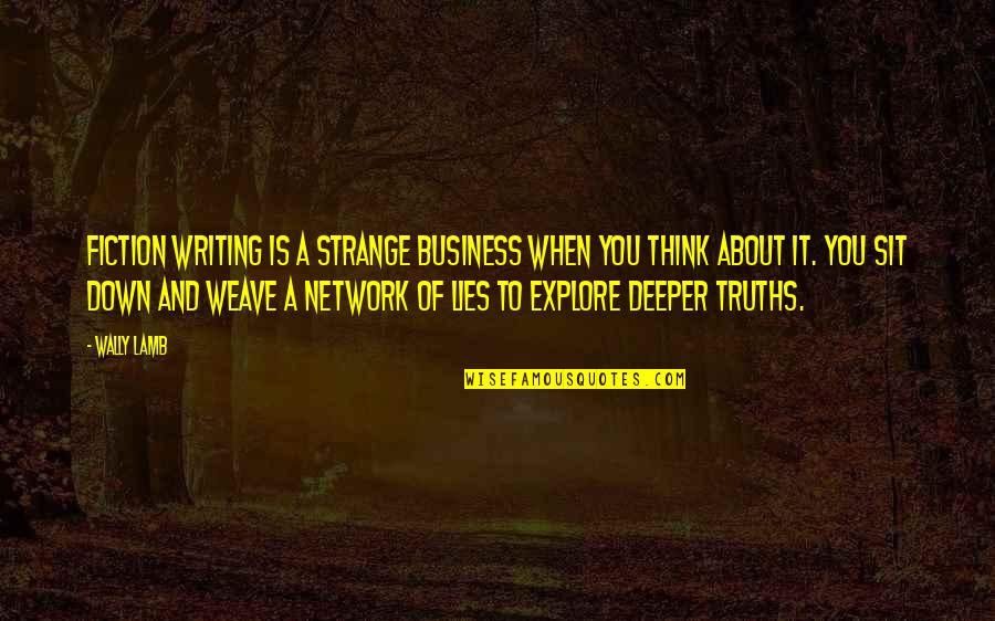 Writing Down Quotes By Wally Lamb: Fiction writing is a strange business when you