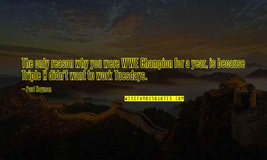 Wwe Funny Quotes By Paul Heyman: The only reason why you were WWE Champion