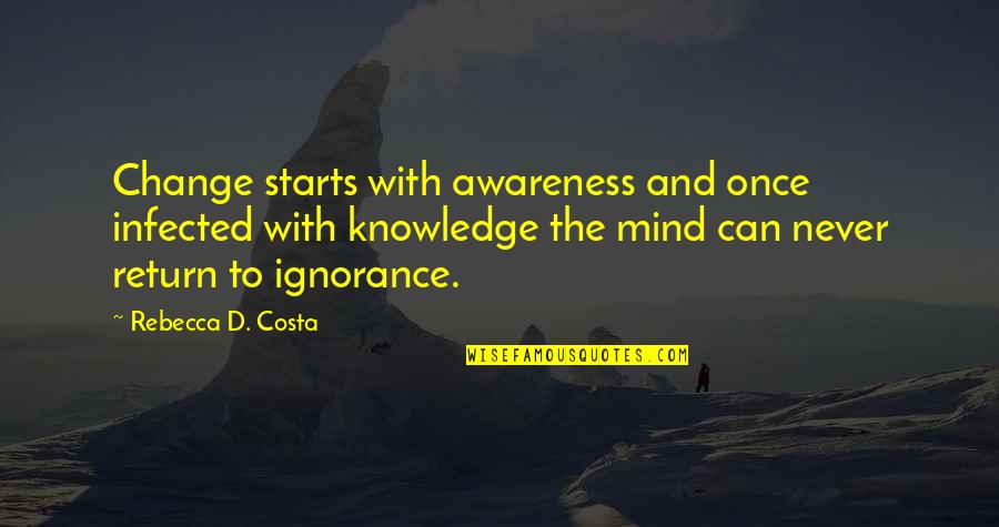 Yamileth Sibrian Quotes By Rebecca D. Costa: Change starts with awareness and once infected with