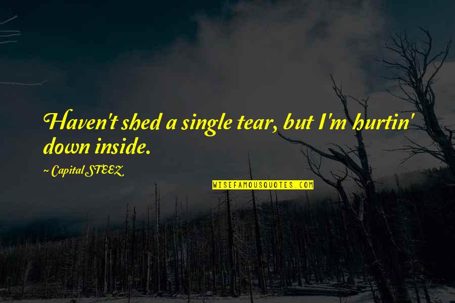 Ycp Athletics Quotes By Capital STEEZ: Haven't shed a single tear, but I'm hurtin'