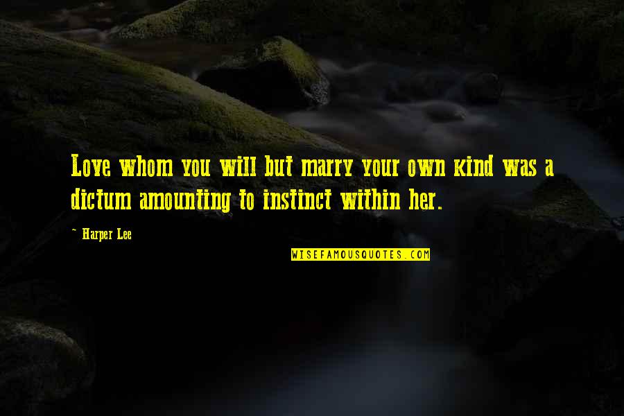 Yes I Will Marry You Quotes By Harper Lee: Love whom you will but marry your own