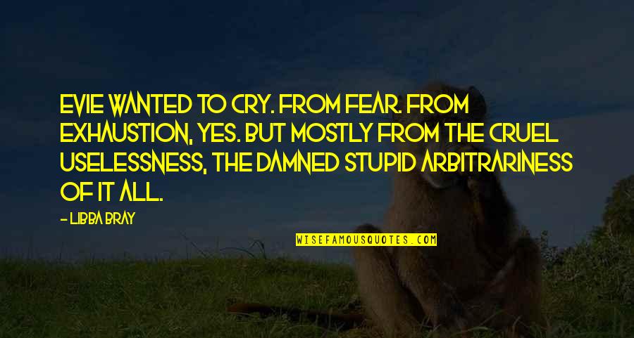 Yes To All Quotes By Libba Bray: Evie wanted to cry. From fear. From exhaustion,