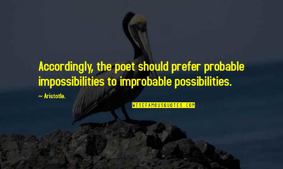 Yestorrent Quotes By Aristotle.: Accordingly, the poet should prefer probable impossibilities to