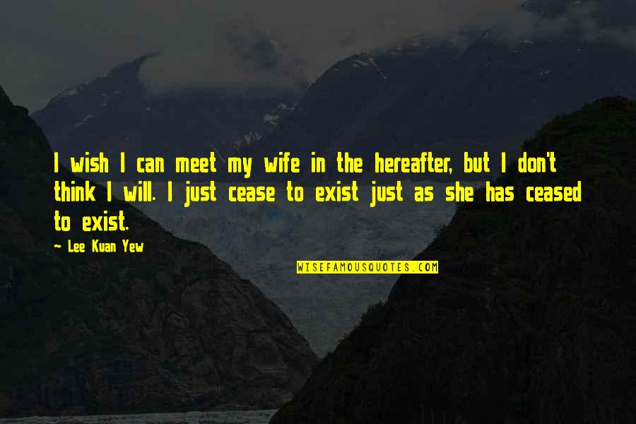 Yew're Quotes By Lee Kuan Yew: I wish I can meet my wife in