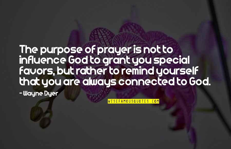 You Are Always Special Quotes By Wayne Dyer: The purpose of prayer is not to influence