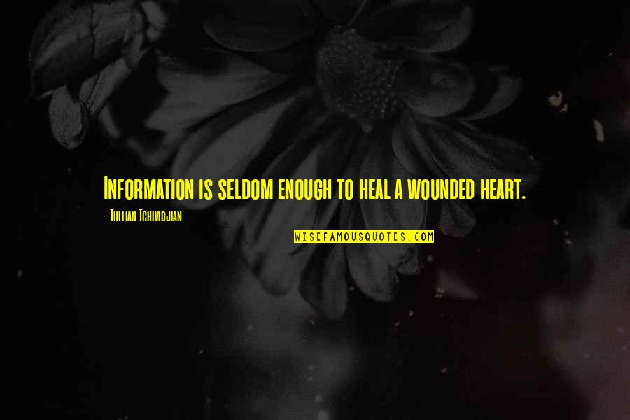 You Are Enough Even If Quotes By Tullian Tchividjian: Information is seldom enough to heal a wounded