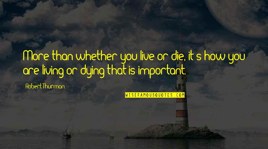 You Are More Than That Quotes By Robert Thurman: More than whether you live or die, it's