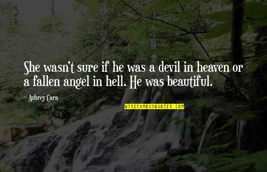 You Are My Beautiful Angel Quotes By Aubrey Cara: She wasn't sure if he was a devil