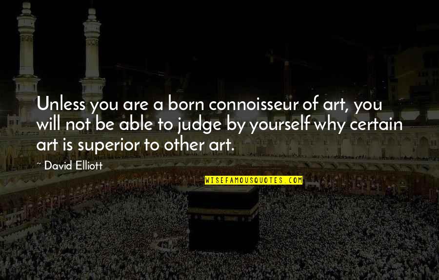 You Are Not Superior Quotes By David Elliott: Unless you are a born connoisseur of art,