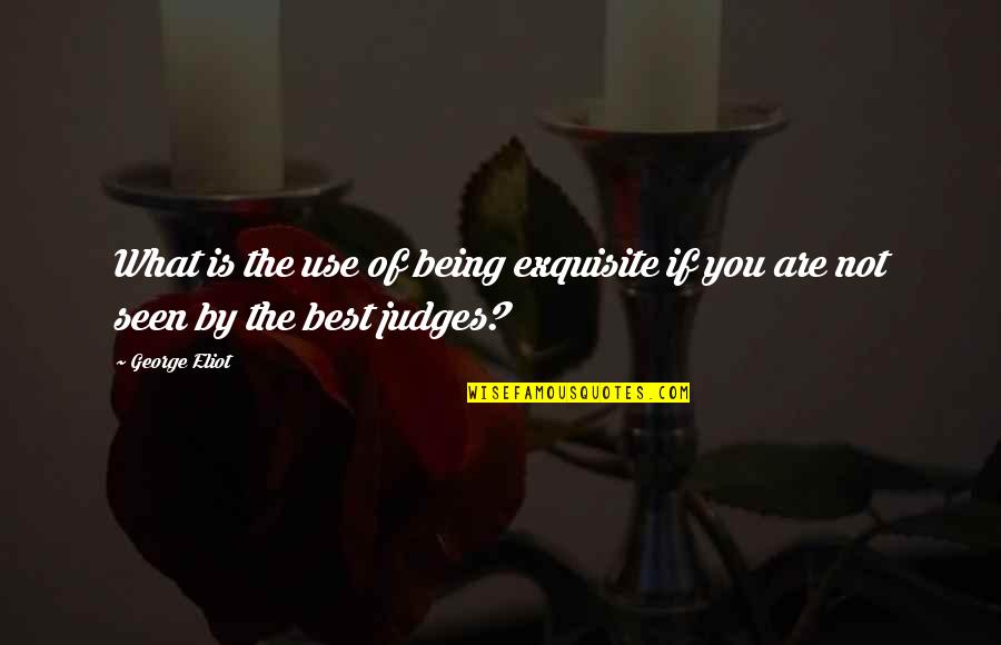 You Are Not The Best Quotes By George Eliot: What is the use of being exquisite if