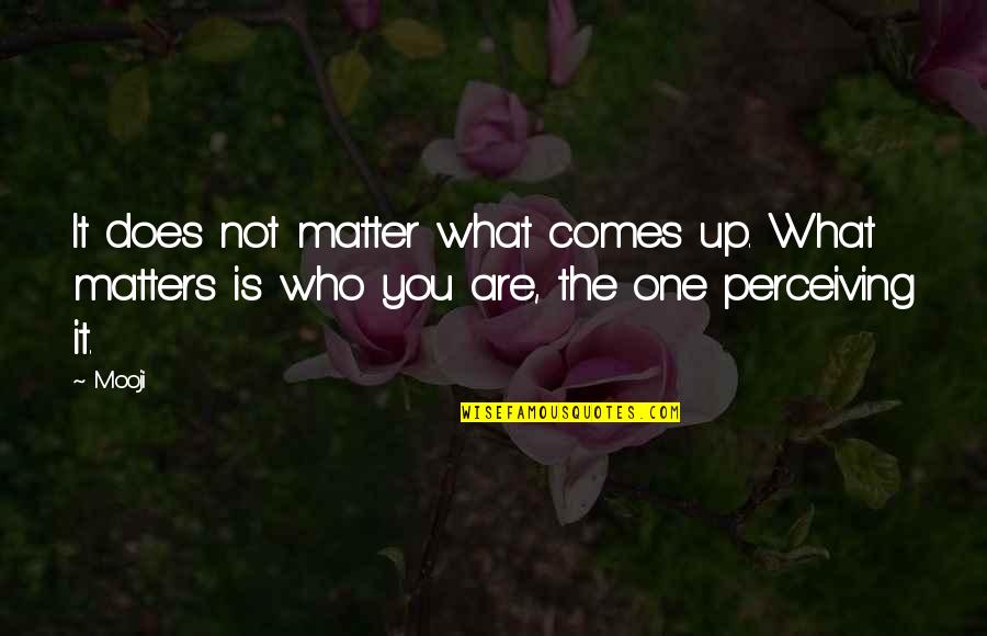 You Are Not The One Quotes By Mooji: It does not matter what comes up. What