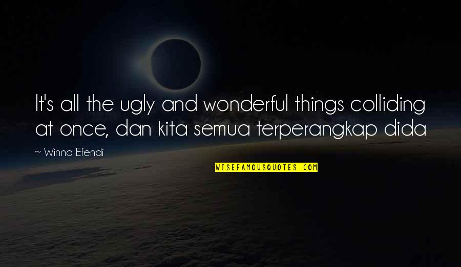 You Are Not Ugly Quotes By Winna Efendi: It's all the ugly and wonderful things colliding