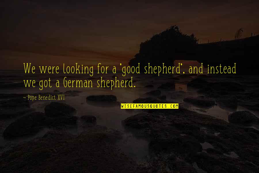 You Are So Good Looking Quotes By Pope Benedict XVI: We were looking for a 'good shepherd', and