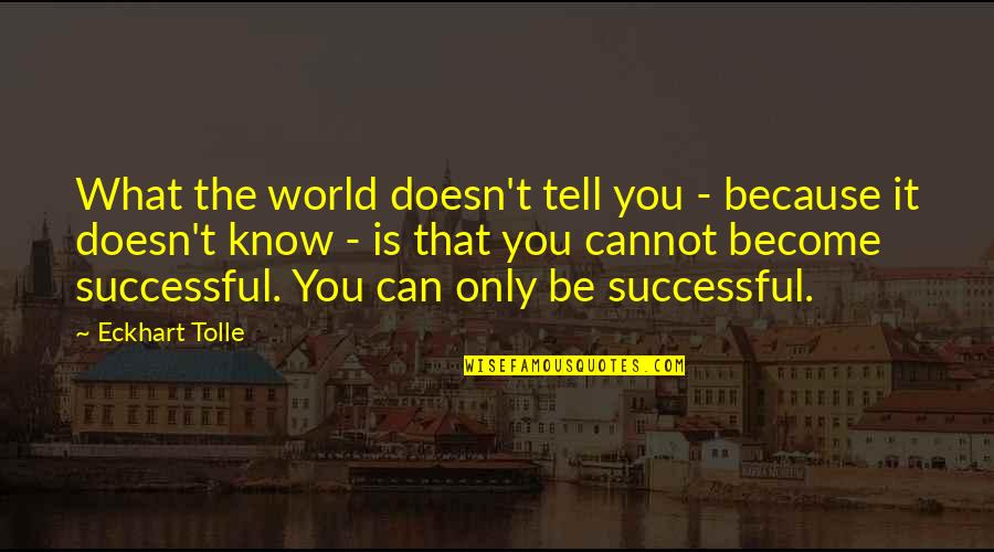 You Become Quotes By Eckhart Tolle: What the world doesn't tell you - because