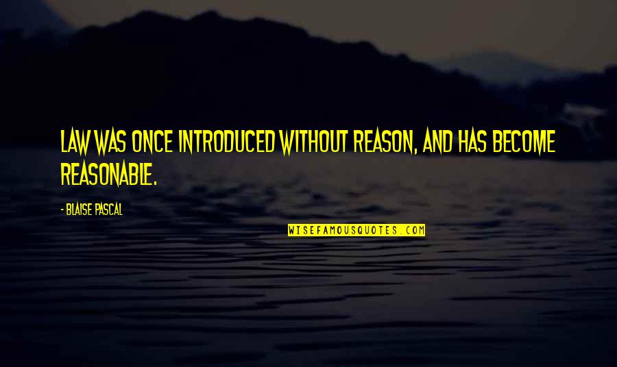 You Call Me Crazy Quotes By Blaise Pascal: Law was once introduced without reason, and has