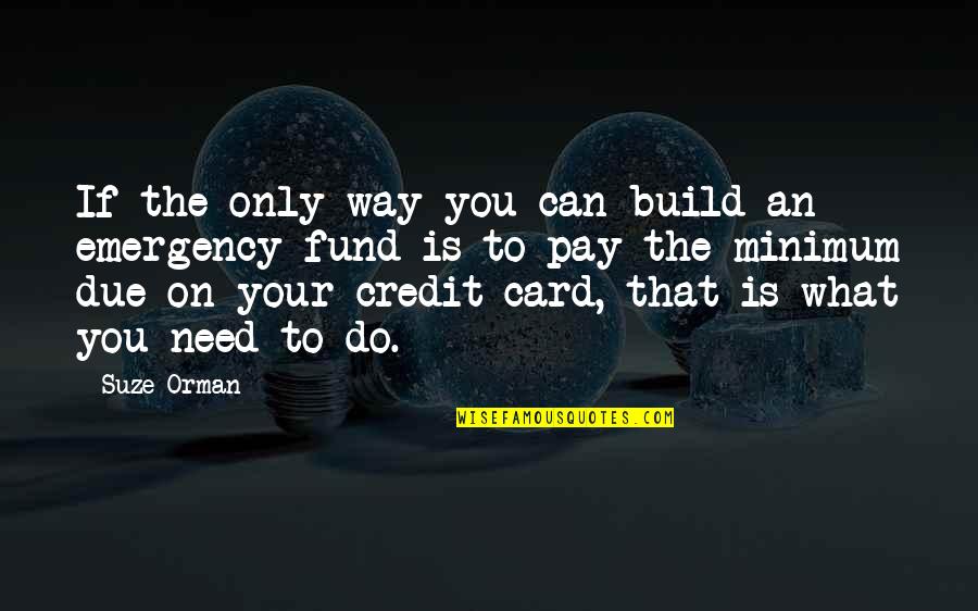 You Can Only Do What You Can Do Quotes By Suze Orman: If the only way you can build an